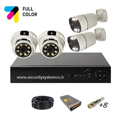 پک دوربین مداربسته 4 عددی رنگی